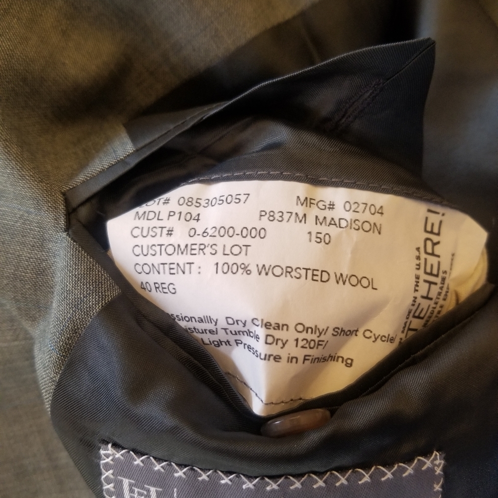 HICKEY FREEMAN​Milburn II Regular Fit Melange Wool Suit size 40R - Picture 8 of 10